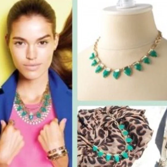 :: S&D Eye Candy Emerald Green + Gold Necklace - Picture 2 of 8